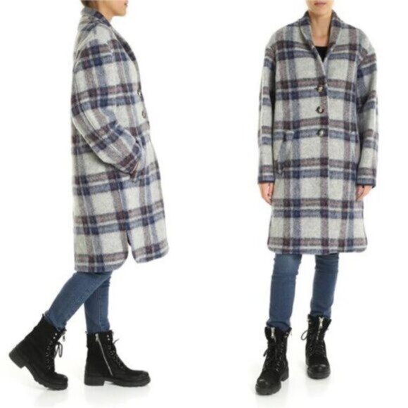 Isabel Marant‎ Etoile Gabriel Plaid Wool Shacket Jacket Coat Women Size 36, 6, M - Picture 3 of 8
